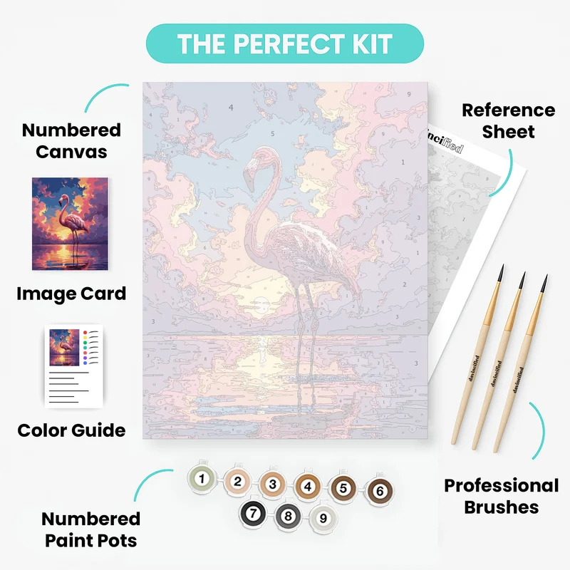 Flamingo at Sunset - Paint by Numbers Kit