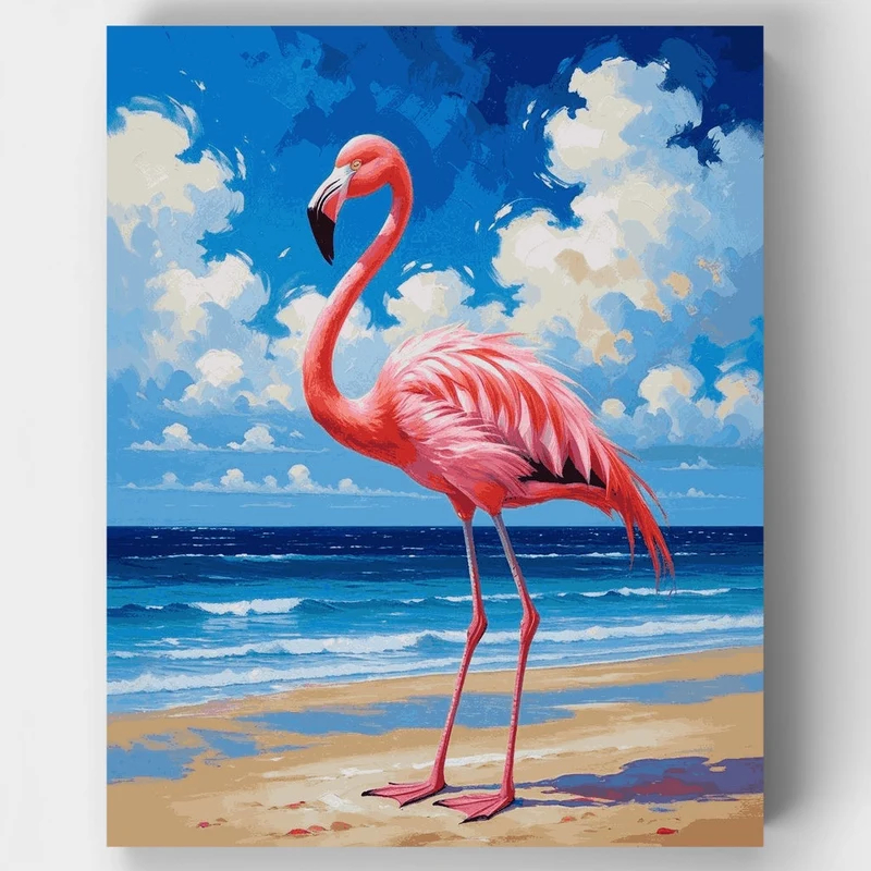 Flamingo on the Beach - Paint by Numbers Kit