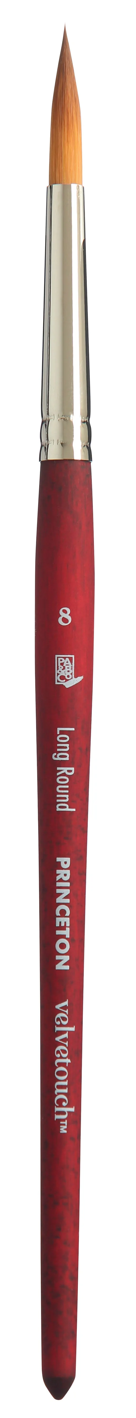 Pennello sintetico a punta tonda allungata PRINCETON Velvetouch Long Round a manico corto