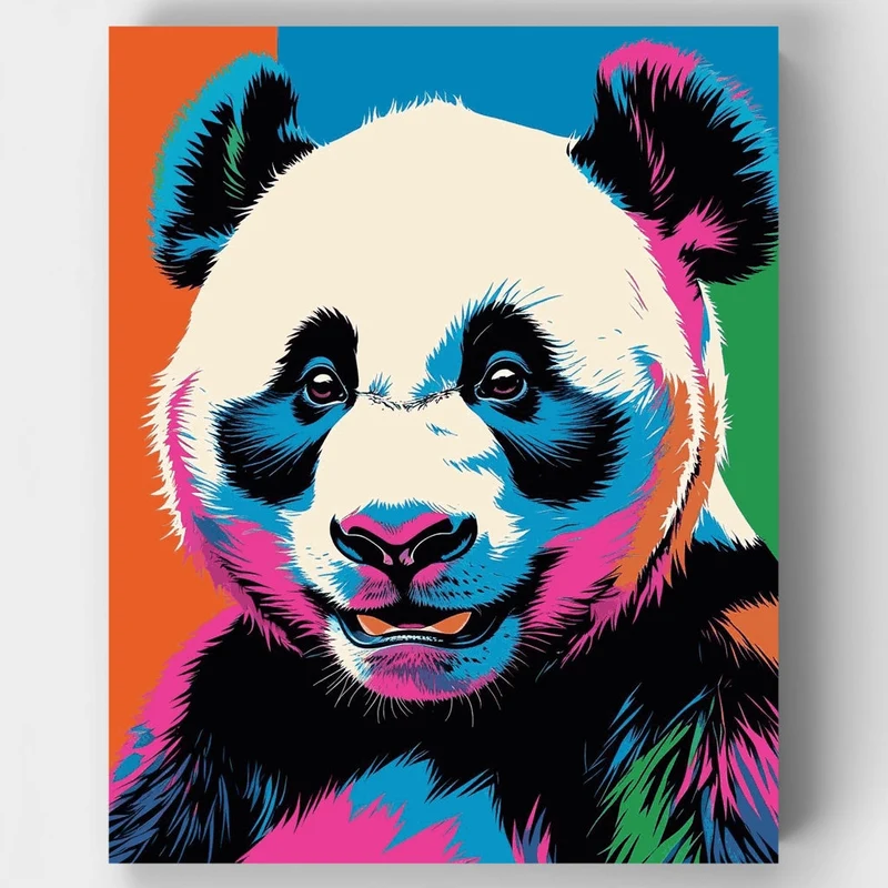 Vibrant Pop Art Panda - Paint by Numbers Kit