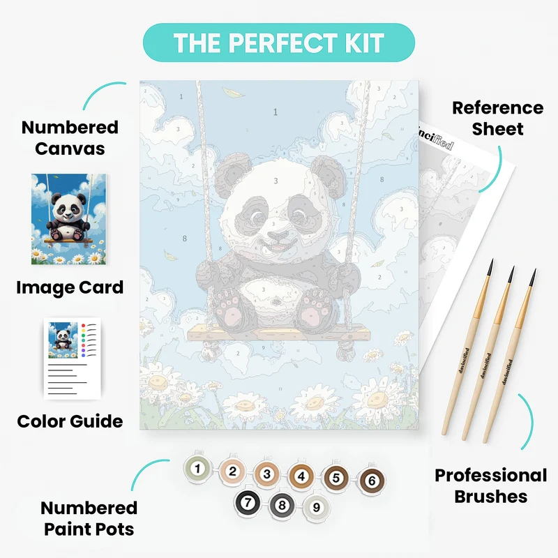 Panda on a Swing - Paint by Numbers Kit