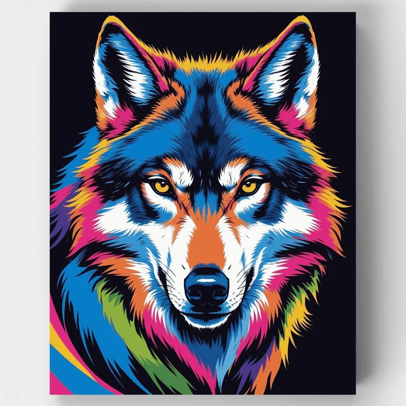 Vibrant Wolf - Paint by Numbers Kit