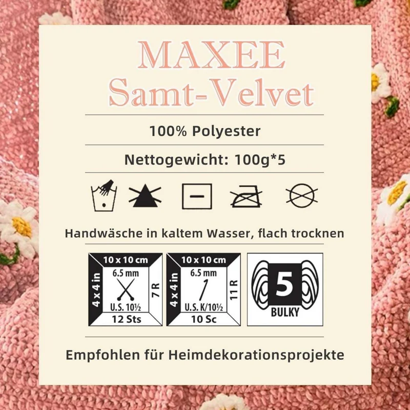 Kuschelwolle Chenille 1000g - Flauschig & Weich zum Häkeln & Stricken