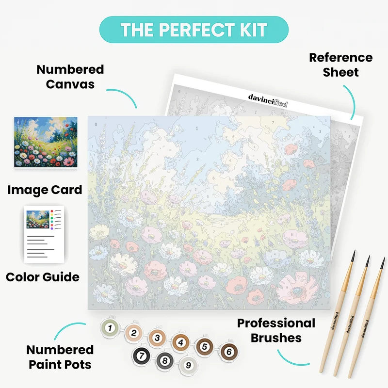 Vibrant Wildflower Field - Paint by Numbers Kit