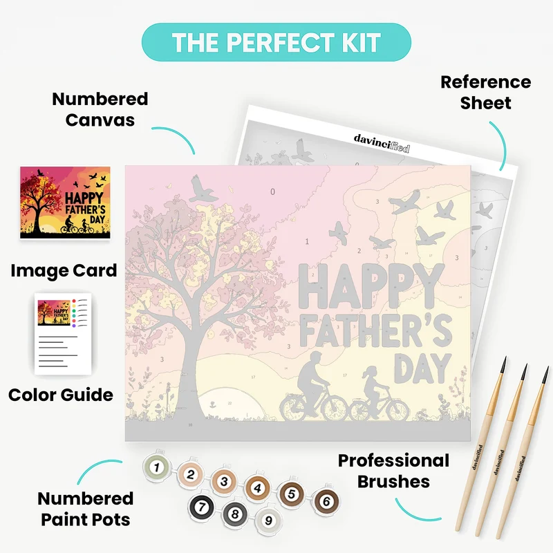 Happy Father's Day Sunset Biking - Paint by Numbers Kit