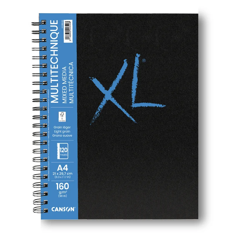 Canson XL Mix Media geleimter Block 160 g - 120 Blatt, A4