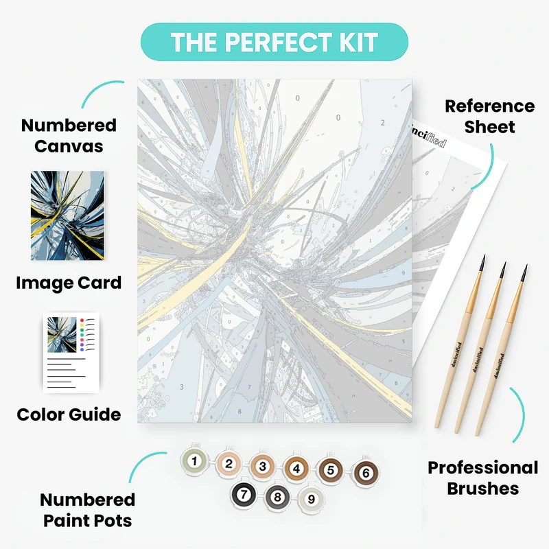 Dynamic Abstract Burst - Paint by Numbers Kit