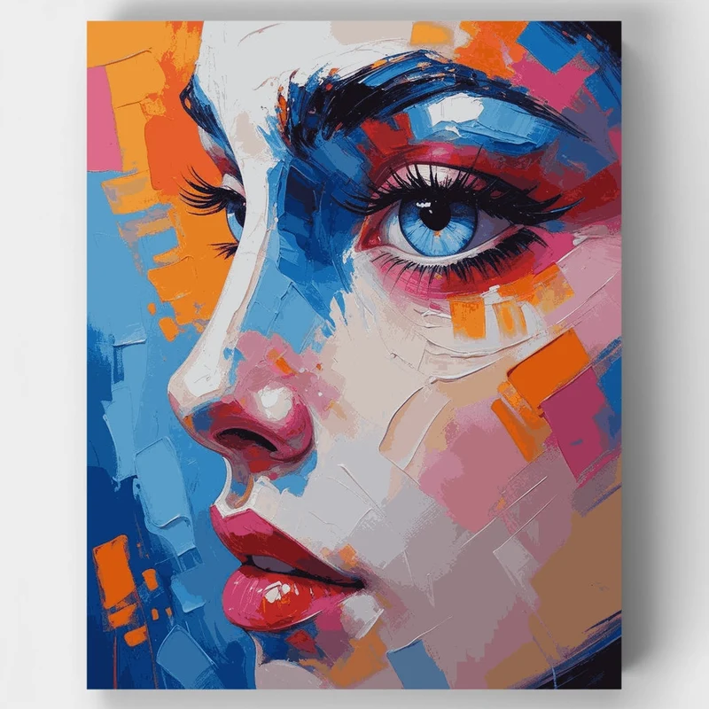 Vibrant Abstract Portrait - Paint by Numbers Kit