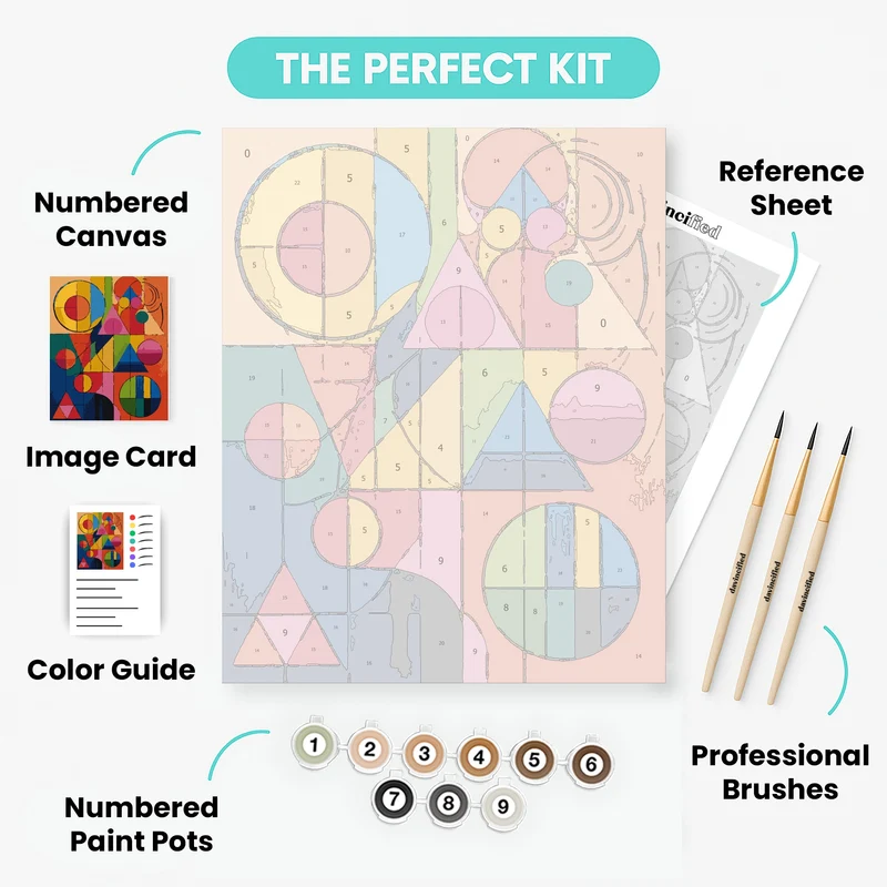Vibrant Geometric Abstract Composition - Paint by Numbers Kit