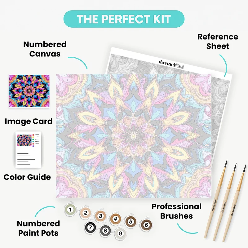 Electric Flame Mandala Burst - Paint by Numbers Kit