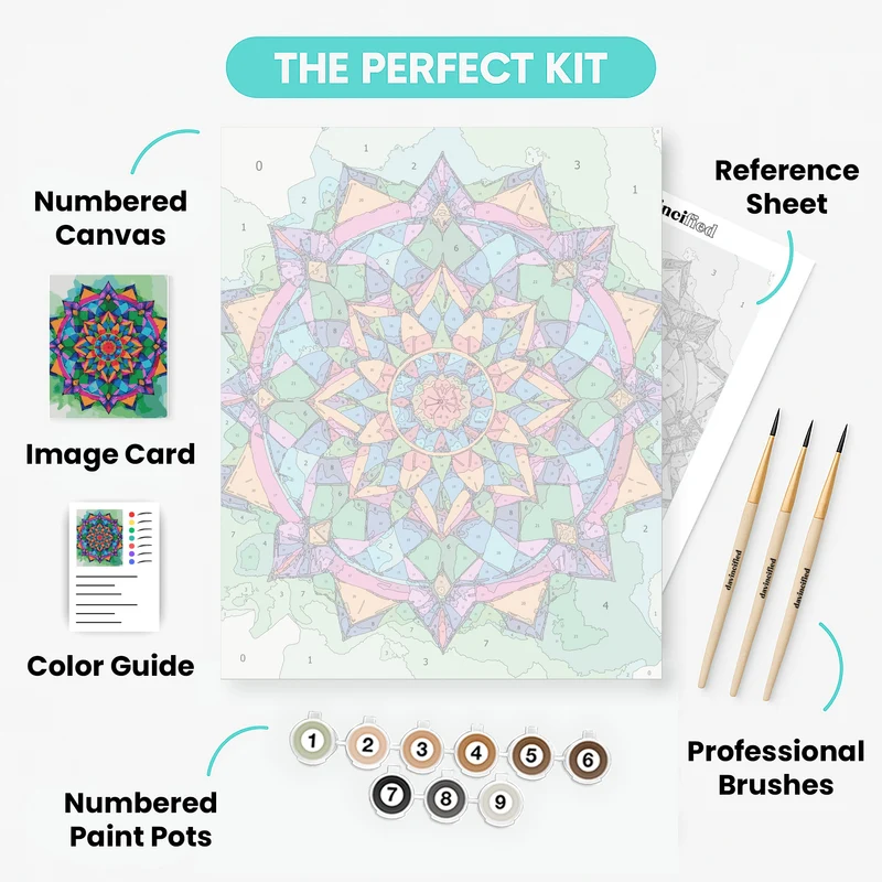 Vibrant Mandala Stained Glass - Paint by Numbers Kit