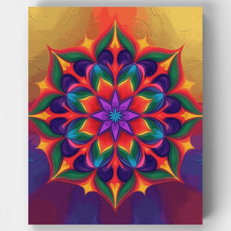 Radiant Kaleidoscope Mandala - Paint by Numbers Kit