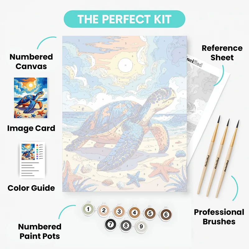 Sea Turtle Paradise - Paint by Numbers Kit