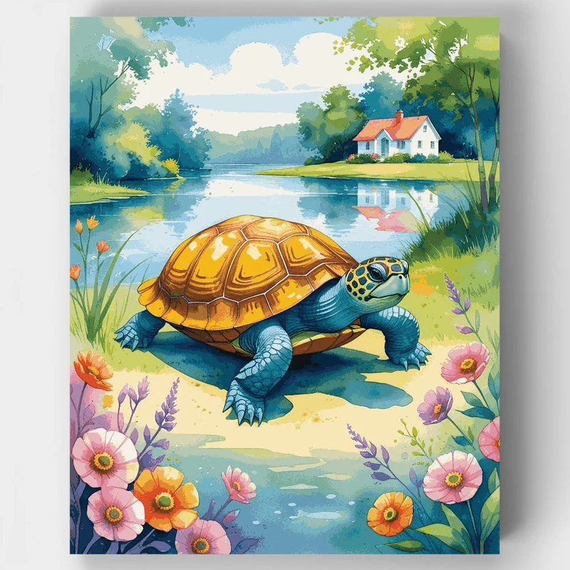 Turtle by the Lake - Paint by Numbers Kit