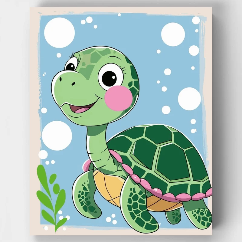 Adorable Sea Turtle - Paint by Numbers Kit