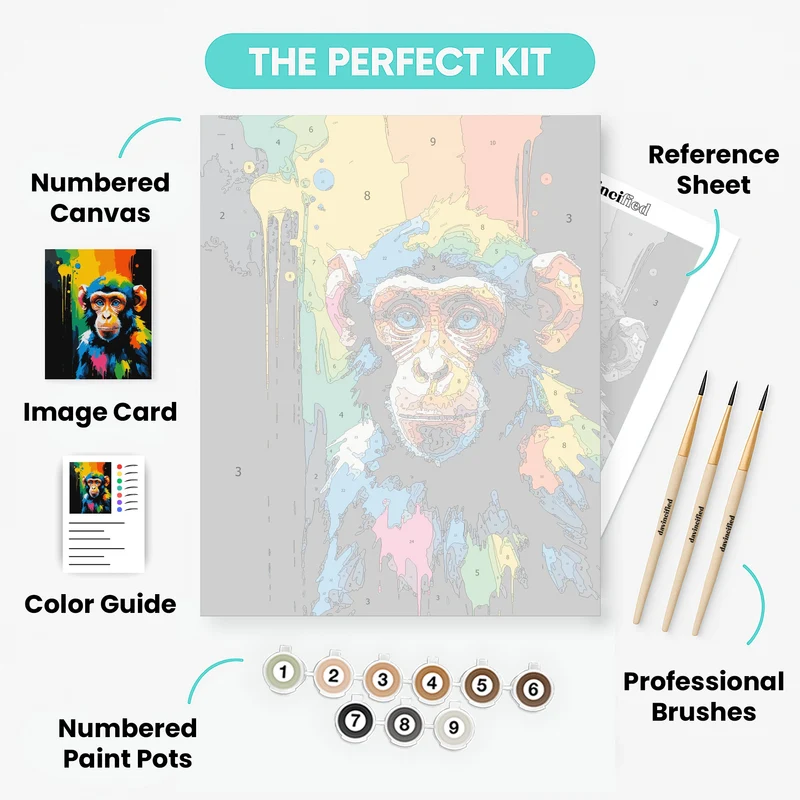 Colorful Monkey - Paint by Numbers Kit