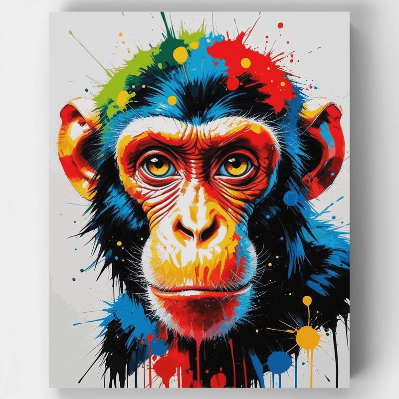 Vibrant Chimpanzee - Paint by Numbers Kit