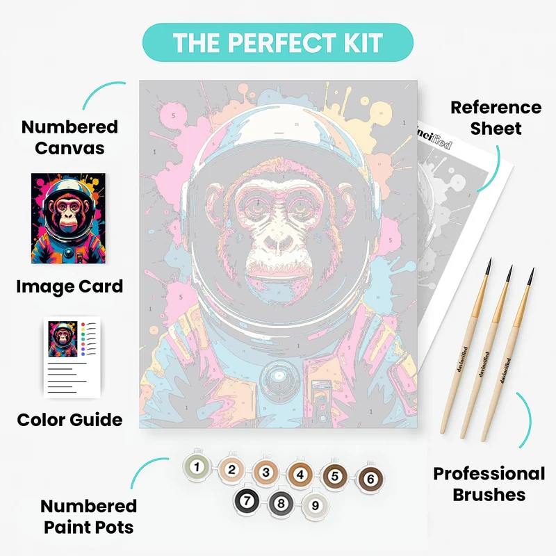 Space Monkey Astronaut - Paint by Numbers Kit