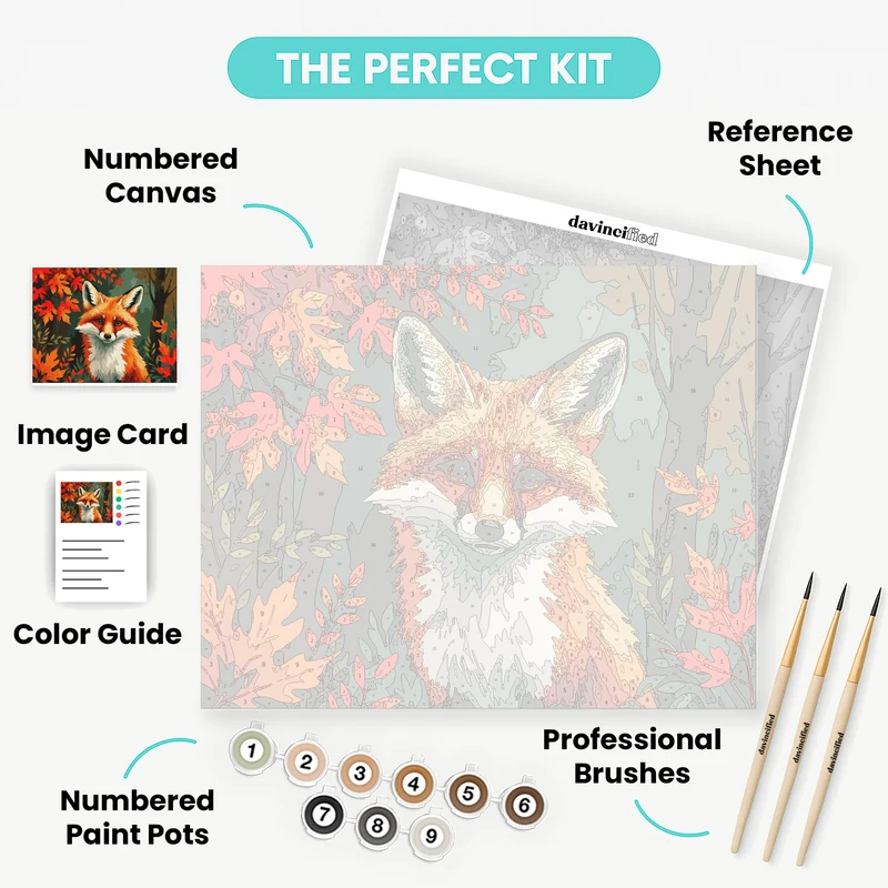 Fox in Autumn Forest - Paint by Numbers Kit