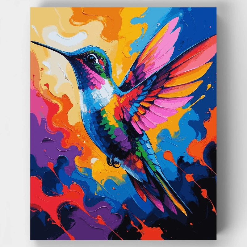 Vibrant Hummingbird - Paint by Numbers Kit