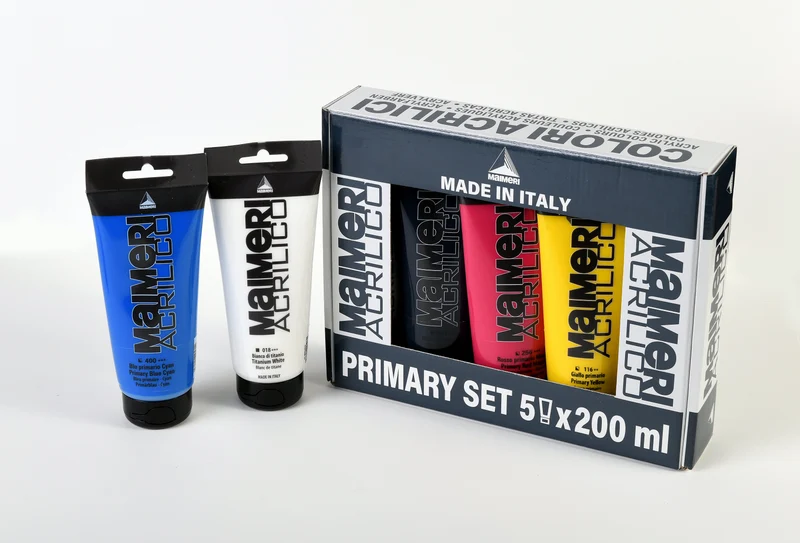 Maimeri Acrilico set di colori acrilici Primary 200 ml