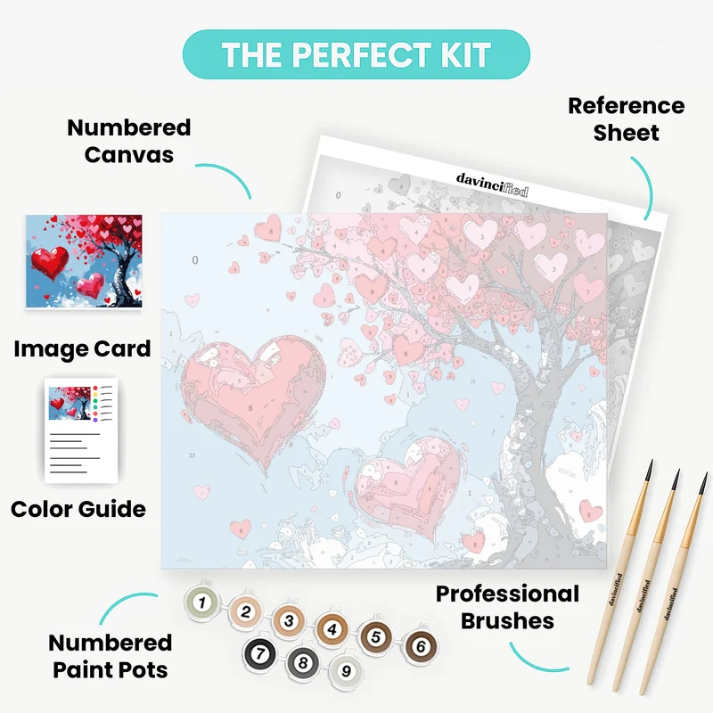 Valentine's Heart Tree - Paint by Numbers Kit