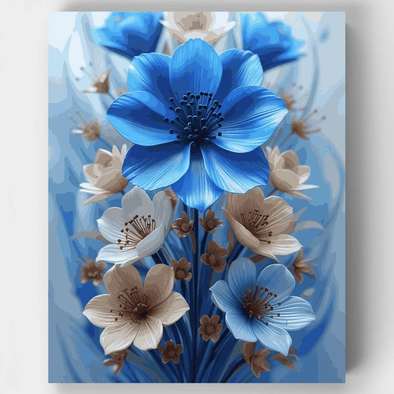 Blue Wildflower Arrangement - Paint by Numbers Kit