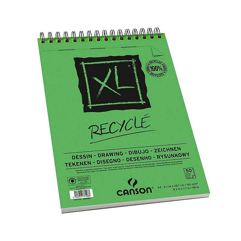 Risalni blok Canson XL Recycle 160 g/m² 50 listov A4 s spiralo