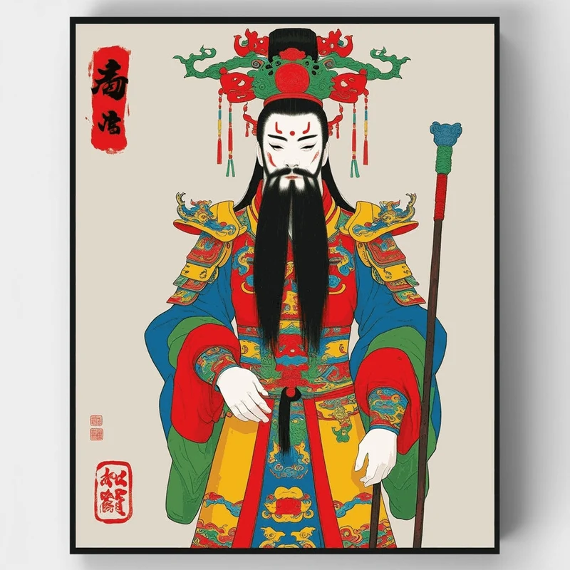 Chinese Emperor in Traditional Robes - Paint by Numbers Kit