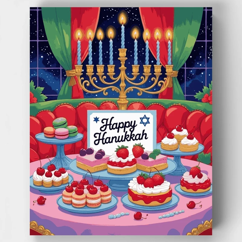 Happy Hanukkah Celebration - Paint by Numbers Kit