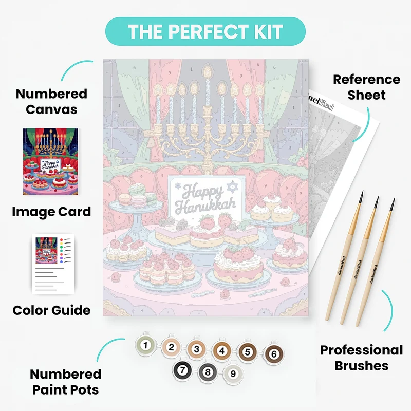 Happy Hanukkah Celebration - Paint by Numbers Kit