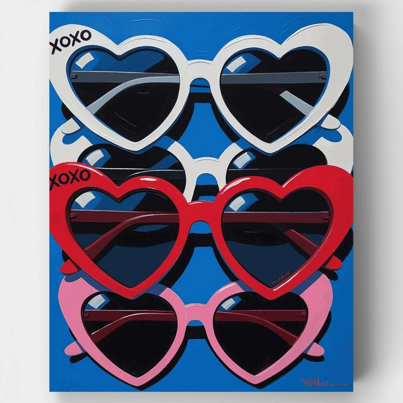 Heart-Shaped Sunglasses - Paint by Numbers Kit