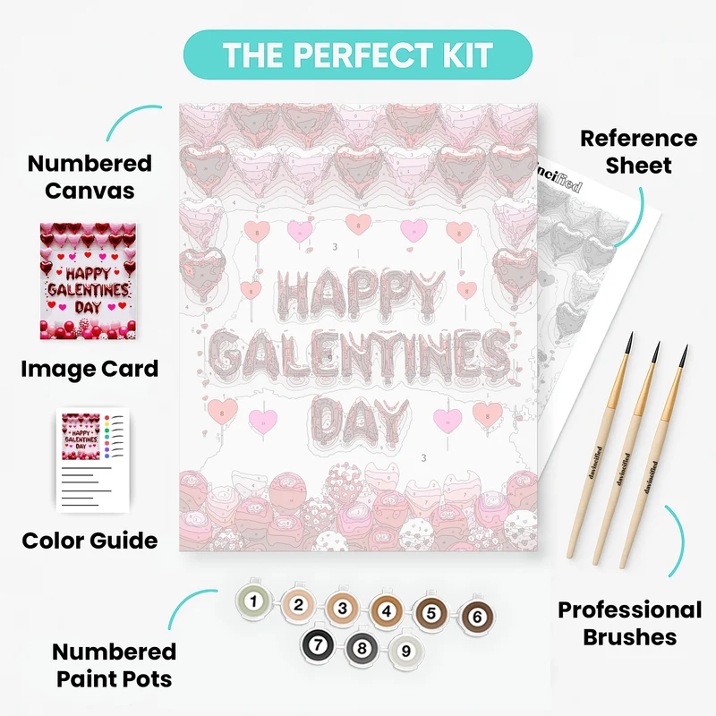 Galentine's Day Balloon Celebration - Paint by Numbers Kit