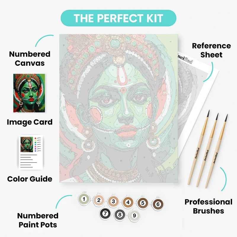 Traditional Indian Kathakali Dancer - Paint by Numbers Kit