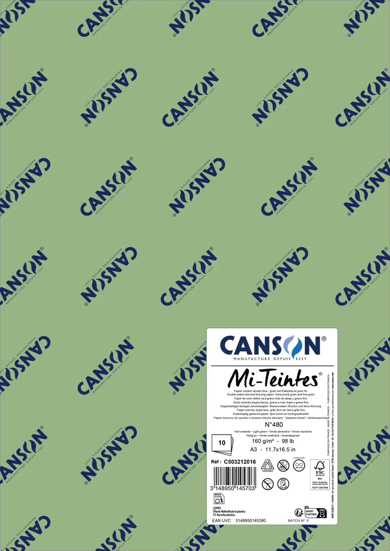 Χαρτί για παστέλ Canson Mi-Teintes A3 160 g - 10 φύλλα