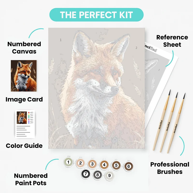 Majestic Fox Portrait - Paint by Numbers Kit