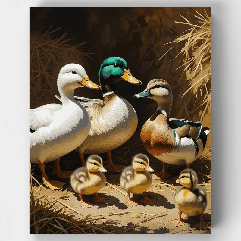 Duck Family Portrait - Paint by Numbers Kit