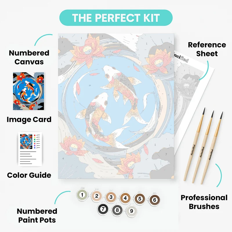 Koi Fish Harmony - Paint by Numbers Kit