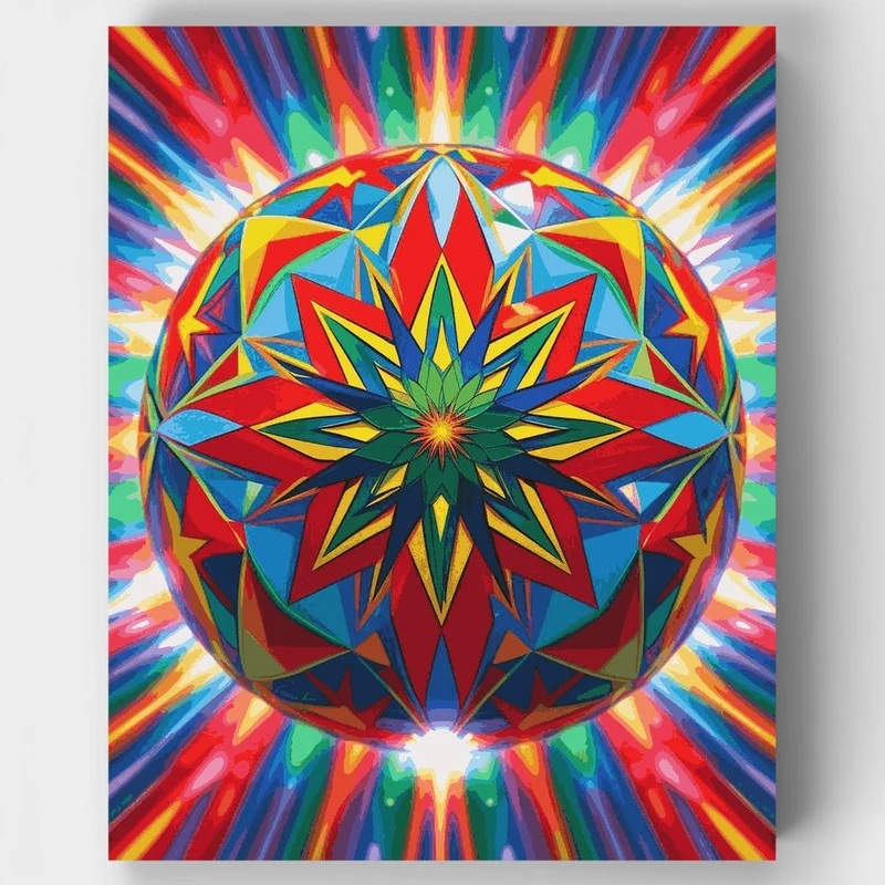 Vibrant Kaleidoscope Mandala - Paint by Numbers Kit