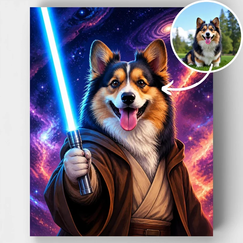 Galactic Pet Warrior - Custom Paint by Numbers Kit