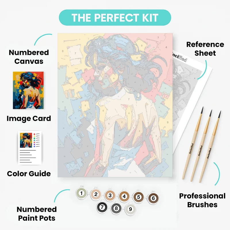 Vibrant Abstract Woman Portrait - Paint by Numbers Kit