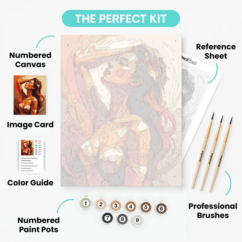 Sensual Woman in Warm Tones - Paint by Numbers Kit