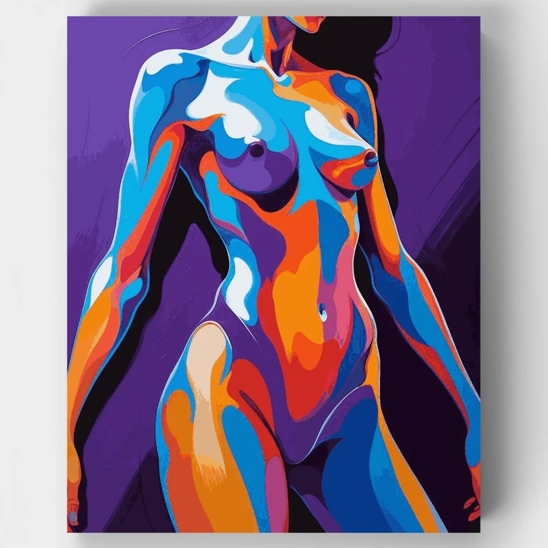 Colorful Abstract Female Silhouette - Paint by Numbers Kit