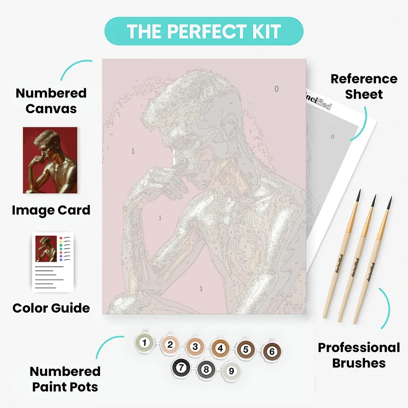 Golden Metallic Figure Portrait - Paint by Numbers Kit