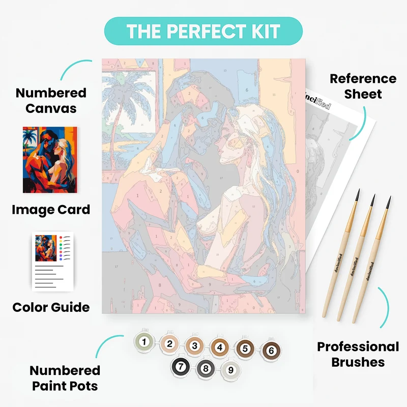 Tropical Romance Embrace - Paint by Numbers Kit