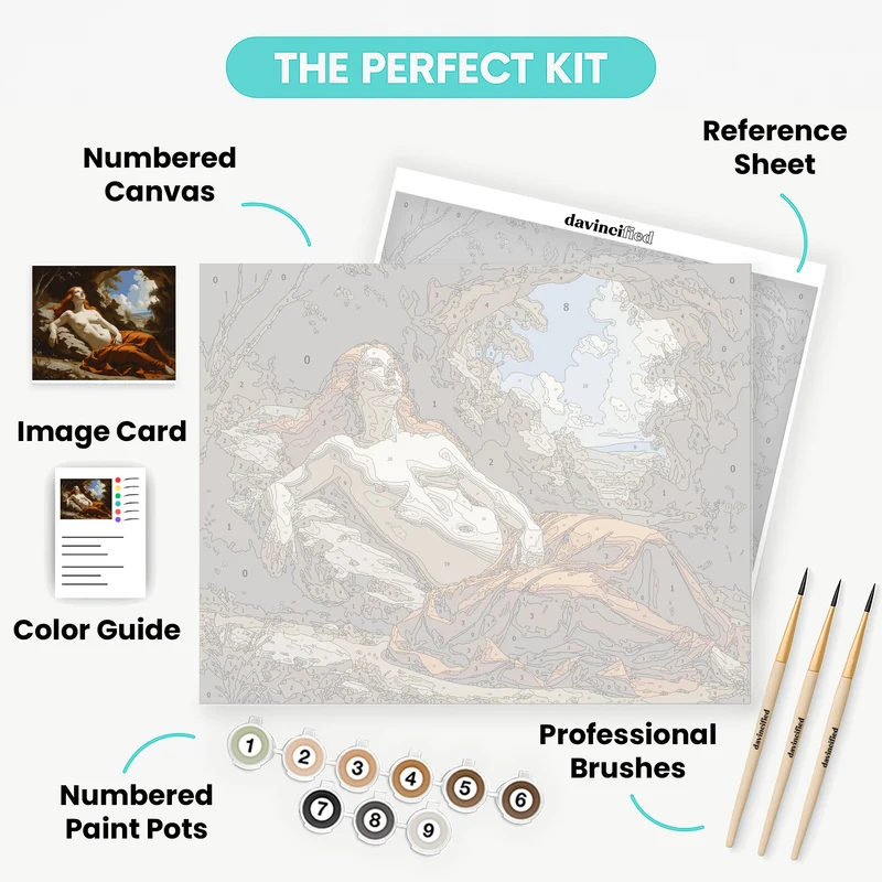 Classical Nude in Cave Landscape - Paint by Numbers Kit