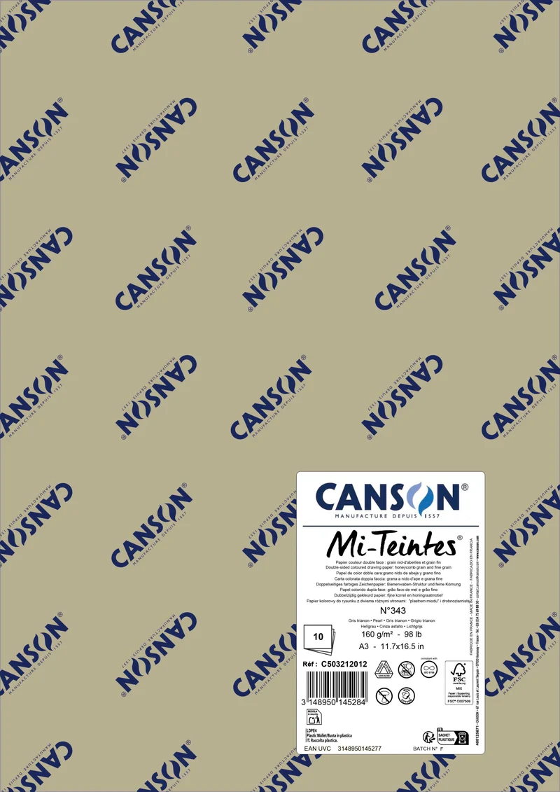 Papir za pastel Canson Mi-Teintes A3 160 g - 10 listov