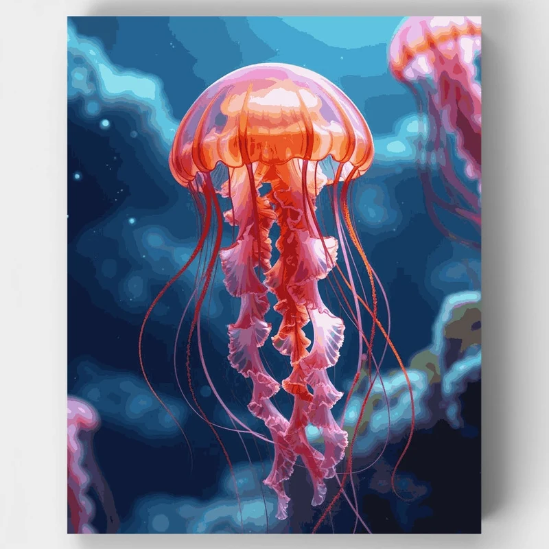 Luminous Pink Jellyfish - Paint by Numbers Kit