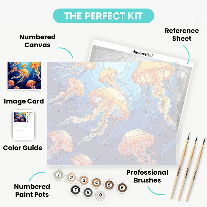 Luminous Jellyfish - Paint by Numbers Kit