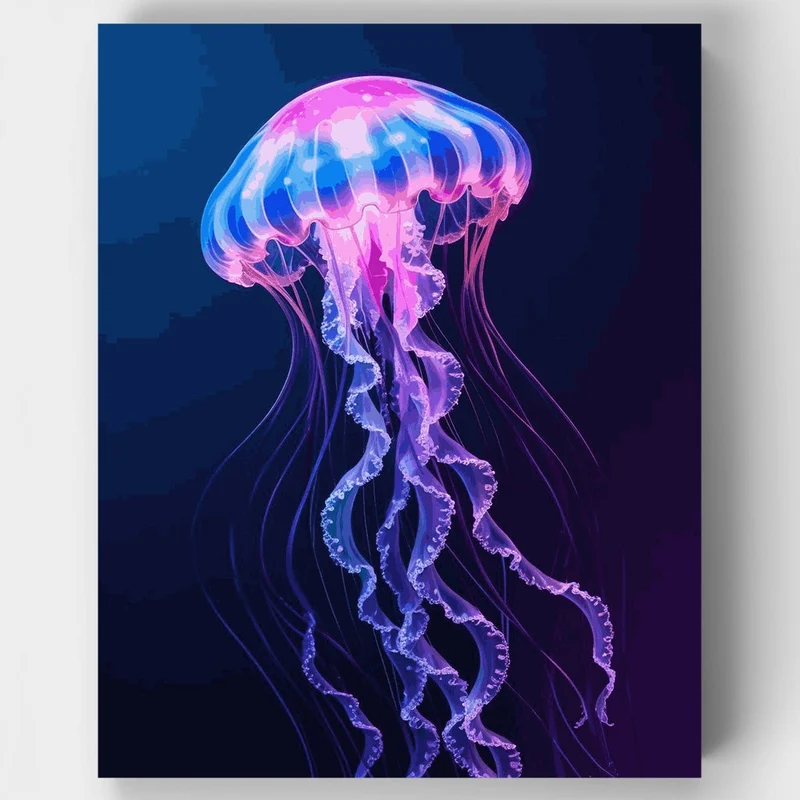Luminescent Jellyfish - Paint by Numbers Kit